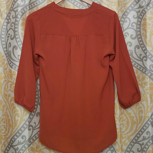 Jon & Anna Burnt Orange Blouse, Small - Picture 2 of 7